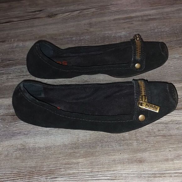 KORS by Michael Kors suede "Romp" flat w zipper Sz 9 - Picture 5 of 9